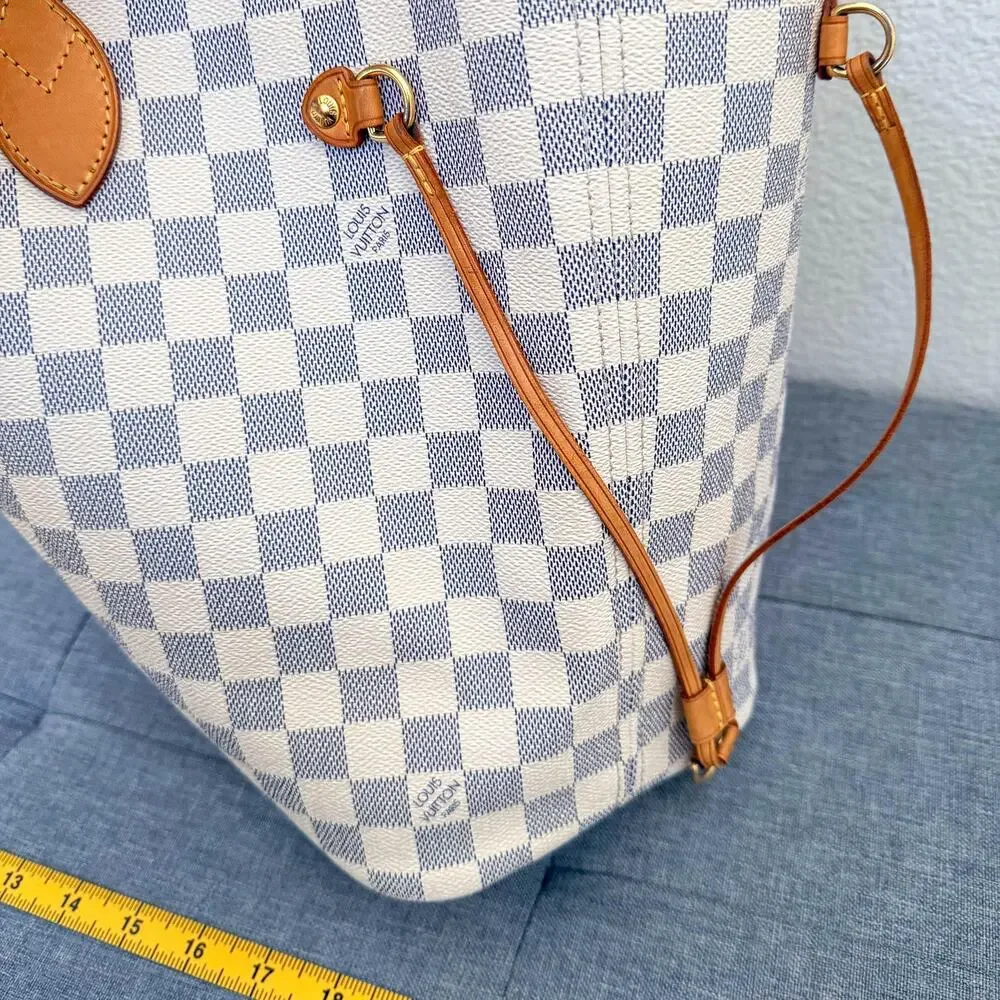 Authentic Louis Vuitton Neverfull MM Damier Azur Tote Shoulder Bag - Picture 2 of 14